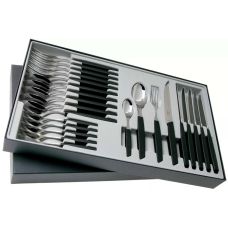 Набор кухонный Victorinox Swiss Modern Table Set с черн. ручками, 24 пред (6 ножей tomato/6 вилок/6 ложек столовых,/6 ложек чайных)