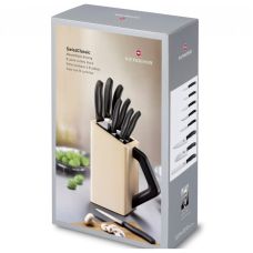 Набор кухонный Victorinox SwissClassic Cutlery Block с черн. ручками, 8 ножей, с подставкой