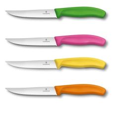 Набор кухонный Victorinox SwissClassic Cutlery Block Steak&Pizza с цветн. ручками, 4 шт, с подставкой