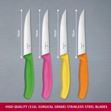 Набор кухонный Victorinox SwissClassic Cutlery Block Steak&Pizza с цветн. ручками, 4 шт, с подставкой