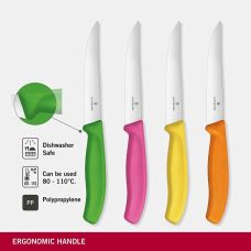 Набор кухонный Victorinox SwissClassic Cutlery Block Steak&Pizza с цветн. ручками, 4 шт, с подставкой