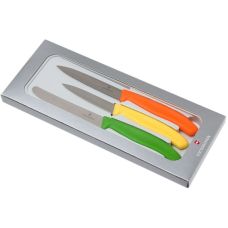 Набор кухонный Victorinox SwissClassic Paring Set с желт/оранж/зел. ручками, 3 ножа (8,10,11см), подарочная упаковка