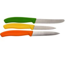 Набор кухонный Victorinox SwissClassic Paring Set с желт/оранж/зел. ручками, 3 ножа (8,10,11см), подарочная упаковка