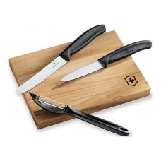 Набір кухонний Victorinox SwissClassic Paring Set з чорн. ручками (2 ножа, овочечистка), подарункове пакування