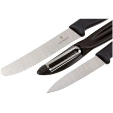 Набір кухонний Victorinox SwissClassic Paring Set з чорн. ручками (2 ножа, овочечистка), подарункове пакування