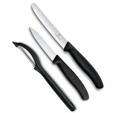 Набір кухонний Victorinox SwissClassic Paring Set з чорн. ручками (2 ножа, овочечистка), подарункове пакування