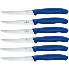 Набір кухонний Victorinox SwissClassic Steak Gift Set 11 см/серрейт, з син. ручкою, 6 ножів, коробка