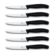Набір кухонний Victorinox SwissClassic Steak Gift Set 11 см/серрейт, з чорн. ручкою, 6 ножів, коробка