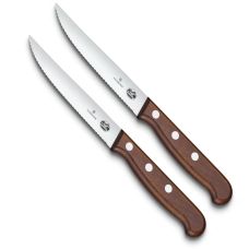 Набор кухонный Victorinox Wood Steak Set 12 см/серрейт с дерев. ручкой, подарочная упаковка