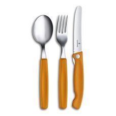 Набор кухонный Victorinox SwissClassic Table Set с оранж. ручками, 3 пред (складной нож, вилка, ложка), подарочная упаковка
