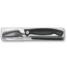 Набор кухонный Victorinox SwissClassic Table Set с черн. ручками, 3 пред (складной нож, вилка, ложка), подарочная упаковка