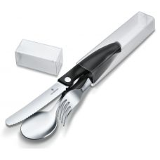 Набор кухонный Victorinox SwissClassic Table Set с черн. ручками, 3 пред (складной нож, вилка, ложка), подарочная упаковка