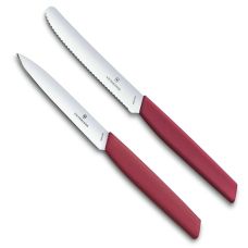 Набор кухонный Victorinox Swiss Modern Paring Set с красными ручками, 2 шт, подарочная упаковка (Lim.Ed. 2022)