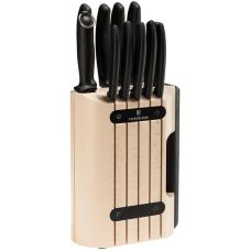 Кухонный набор Victorinox SwissClassic Cutlery Block, 9 ножей/муссат/овочечистка/подставка, черный