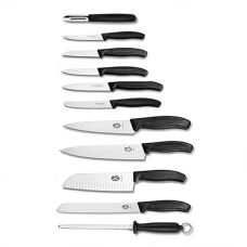 Кухонный набор Victorinox SwissClassic Cutlery Block, 9 ножей/муссат/овочечистка/подставка, черный