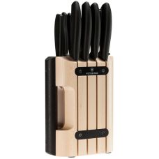 Кухонный набор Victorinox SwissClassic Cutlery Block, 9 ножей/муссат/овочечистка/подставка, черный