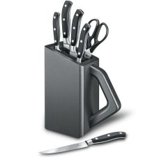 Кухонный набор Victorinox Grand Maitre Cutlery Block, 5 ножей/ножницы/подставка, черный