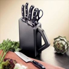 Кухонный набор Victorinox Grand Maitre Cutlery Block, 5 ножей/ножницы/подставка, черный