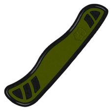 Накладка на нож Victorinox V+ передняя, с логотипом, 111 мм, зеленая с черным
