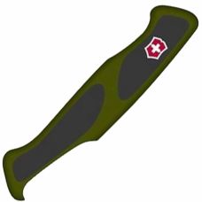 Накладка на нож Victorinox RangerGrip Vh+ передняя, с логотипом, 130 мм, зеленая с черным