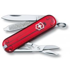 Накладка на нож Victorinox передняя, с логотипом, 58 мм, прозрачная красная