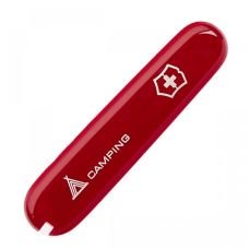 Накладка на ніж Victorinox передня, з логотипом та написом Camping,  91 мм, червона