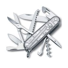 Накладка на ніж Victorinox передня, з логотипом,  91 мм, прозора срібляста
