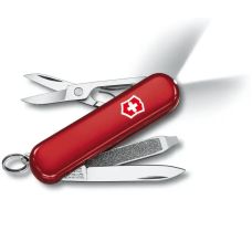 Накладка на нож Victorinox передняя, с логотипом и фонариком, 58 мм, красная