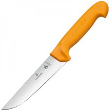 Кухонный нож Victorinox Swibo Butcher Wide, 18 см, с желт. ручкой