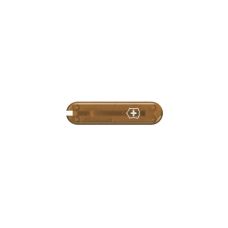 Накладка на ніж Victorinox Chocolate Fudge передня з лого (Fa+), 58 мм, прозора коричнева