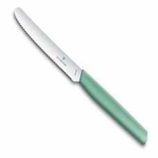 Кухонный нож Victorinox Swiss Modern Tomato&Sausage, 11 см, с мятн. ручкой