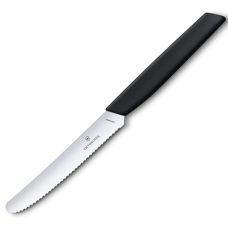 Кухонний ніж Victorinox Swiss Modern Tomato&Sausage, 11 см, з чорн. ручкою