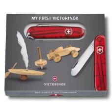 Нож Victorinox My First 84мм/9функ/прозрачный красный + цепочка 41815 + шнурок 4187