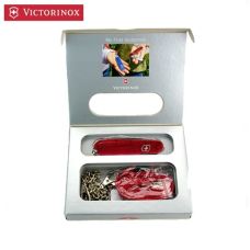 Нож Victorinox My First 84мм/9функ/прозрачный красный + цепочка 41815 + шнурок 4187
