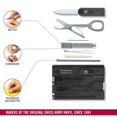 Набор Victorinox Swisscard 82х54х4мм/10функ/прозрачный черный