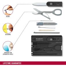 Набор Victorinox Swisscard 82х54х4мм/10функ/прозрачный черный