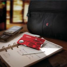 Набір Victorinox Swisscard Lite 82х54х4мм/13функ/прозорий червоний