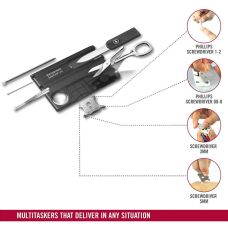 Набор Victorinox Swisscard Lite 82х54х4мм/13функ/прозрачный черный