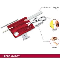 Набір Victorinox Swisscard Nailcare 82х54х4мм/13функ/прозорий червоний