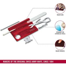 Набір Victorinox Swisscard Nailcare 82х54х4мм/13функ/прозорий червоний