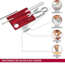 Набір Victorinox Swisscard Nailcare 82х54х4мм/13функ/прозорий червоний