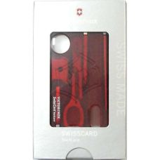 Набір Victorinox Swisscard Nailcare 82х54х4мм/13функ/прозорий червоний