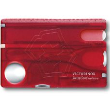 Набір Victorinox Swisscard Nailcare 82х54х4мм/13функ/прозорий червоний