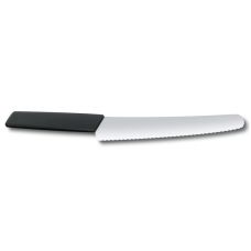 Кухонный нож Victorinox Swiss Modern Bread&Pastry, 22 см, с черн. ручкой, блистер