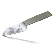 Кухонний ніж Victorinox Swiss Modern Santoku, 17 см, рифл., з зел. ручкою, блістер