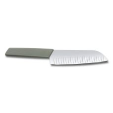 Кухонний ніж Victorinox Swiss Modern Santoku, 17 см, рифл., з зел. ручкою, блістер
