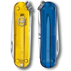 Ніж Victorinox Classic SD Ukraine 58 мм/7 функцій/жовто-синій прозорий