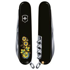 Ніж Victorinox Spartan Ukraine 91мм/12функ/квіти в укр.стилі/чорний