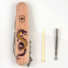 Нож Victorinox Spartan Zodiac 91мм/12функ/3D Деревянный дракон/бежевый