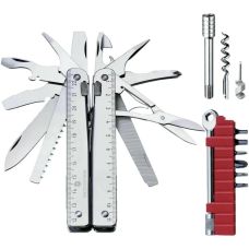 Мультитул Victorinox Swisstool X Plus Ratchet 115мм/38функ/сріблястий + чорний шкіряний чохол